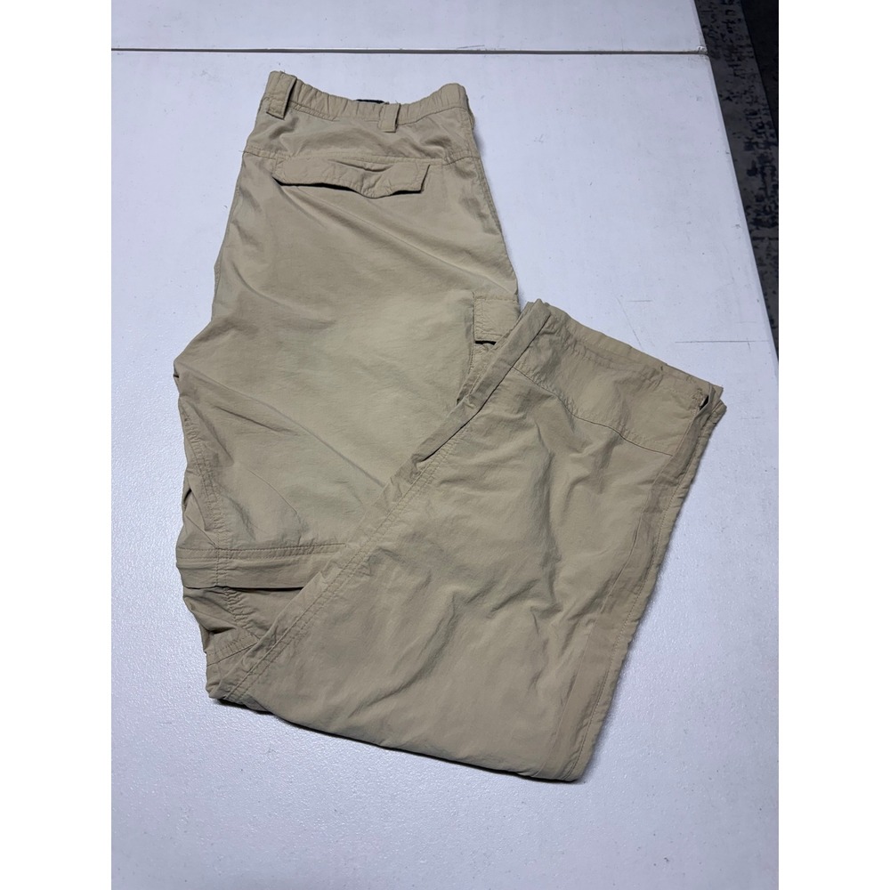 REI CONVERTIBLE CARGO MENS PANTS SIZE L-32-L  CREAM COLOR